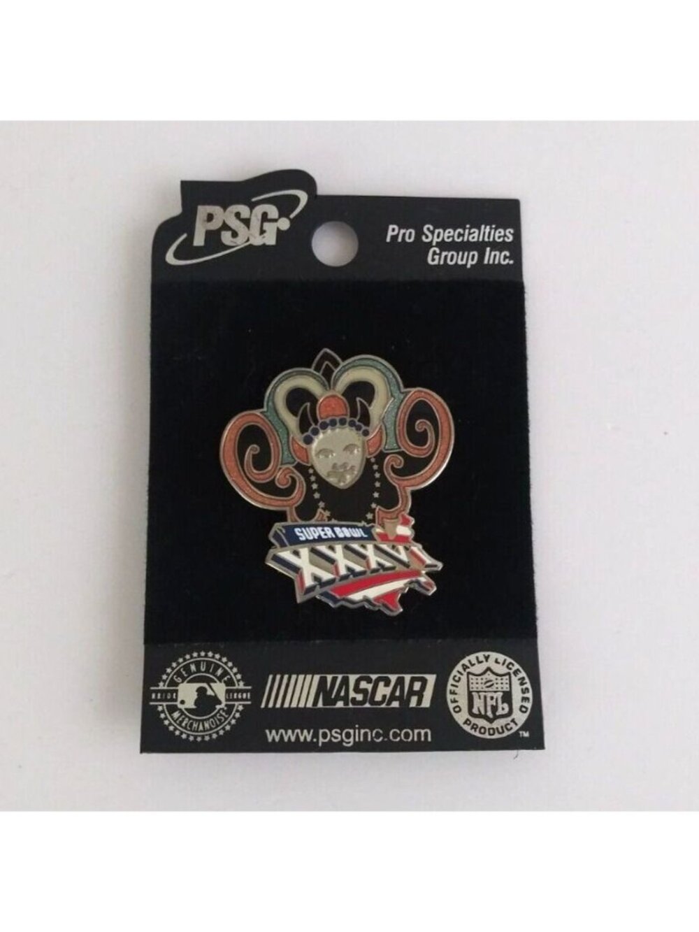 New PSG NFL Super Bowl 2001 New England Patriots Rams Pin XXXVI 36 Carnevale